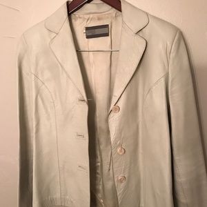 MADE IN ITALY TURNER off white leather jacket